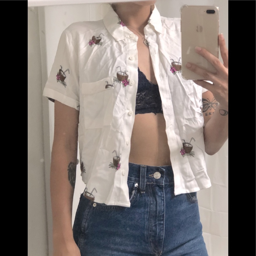 Button up crop top